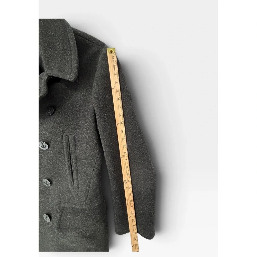 Polo Ralph Lauren Pea Coat Mens L 100% Melton Wool Double Breasted Maritime